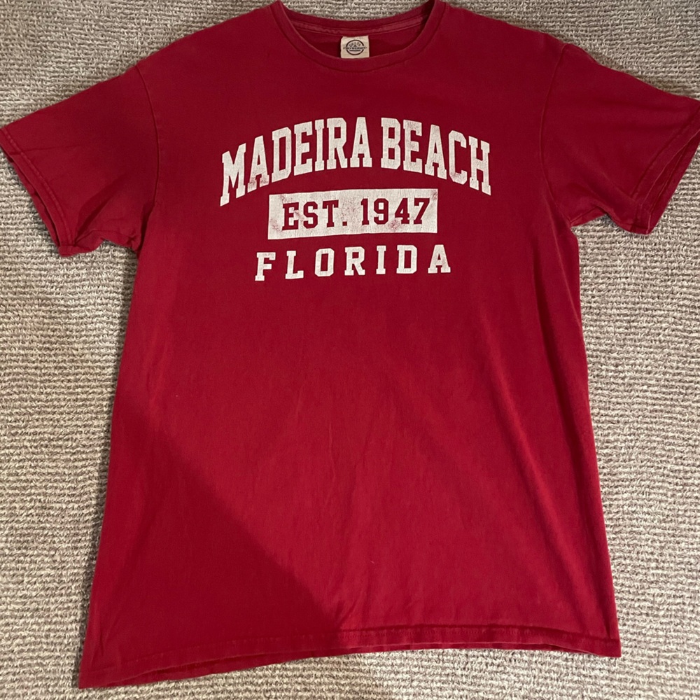 Madeira Beach Florida travel t shirt red